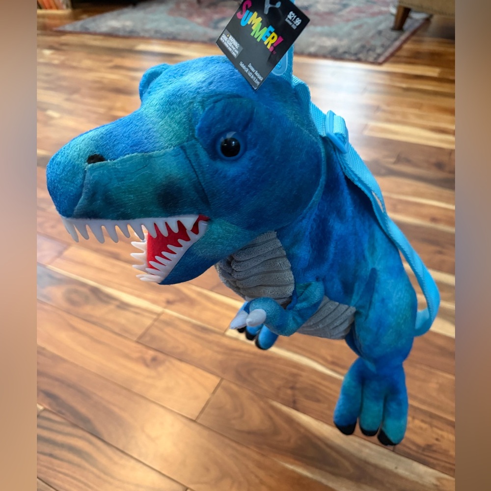 Hobby Lobby Blue Plush Dinosaur Kids Backpack